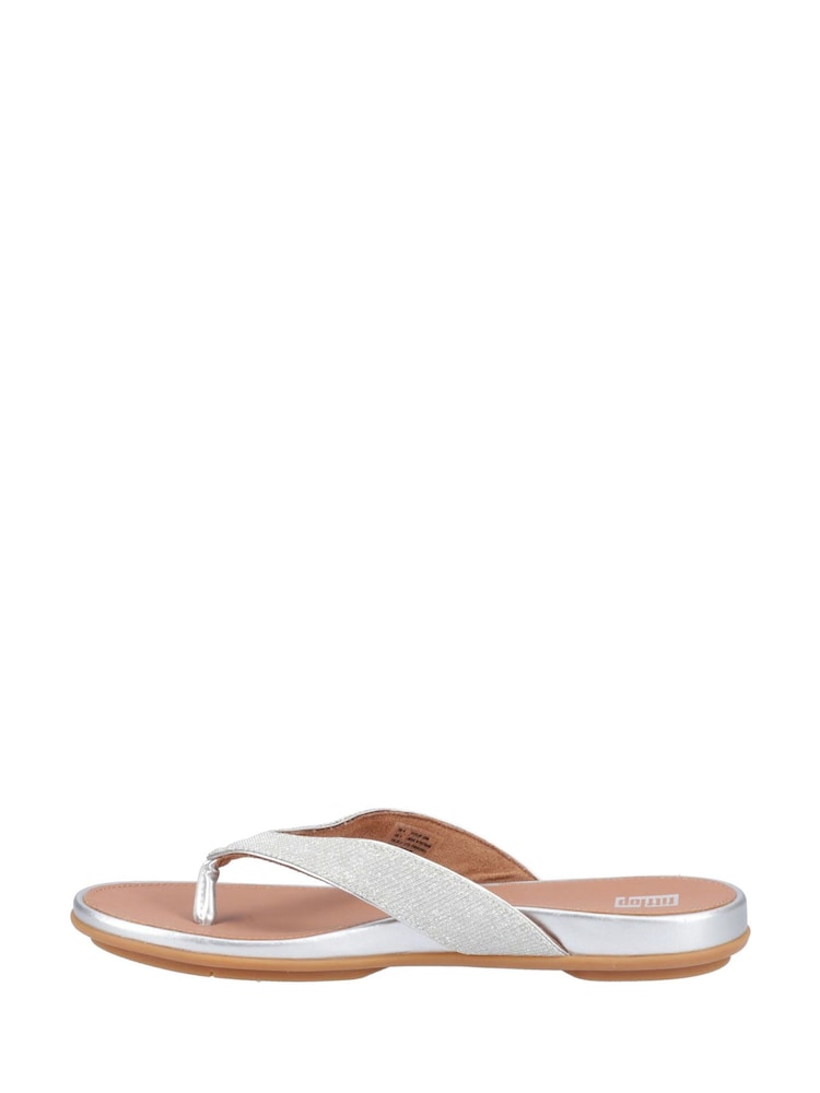 FitFlop Silver Gracie Shimmerlux Toe Post Sandals - Image 2 of 5