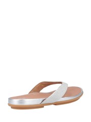 FitFlop Silver Gracie Shimmerlux Toe Post Sandals - Image 4 of 5