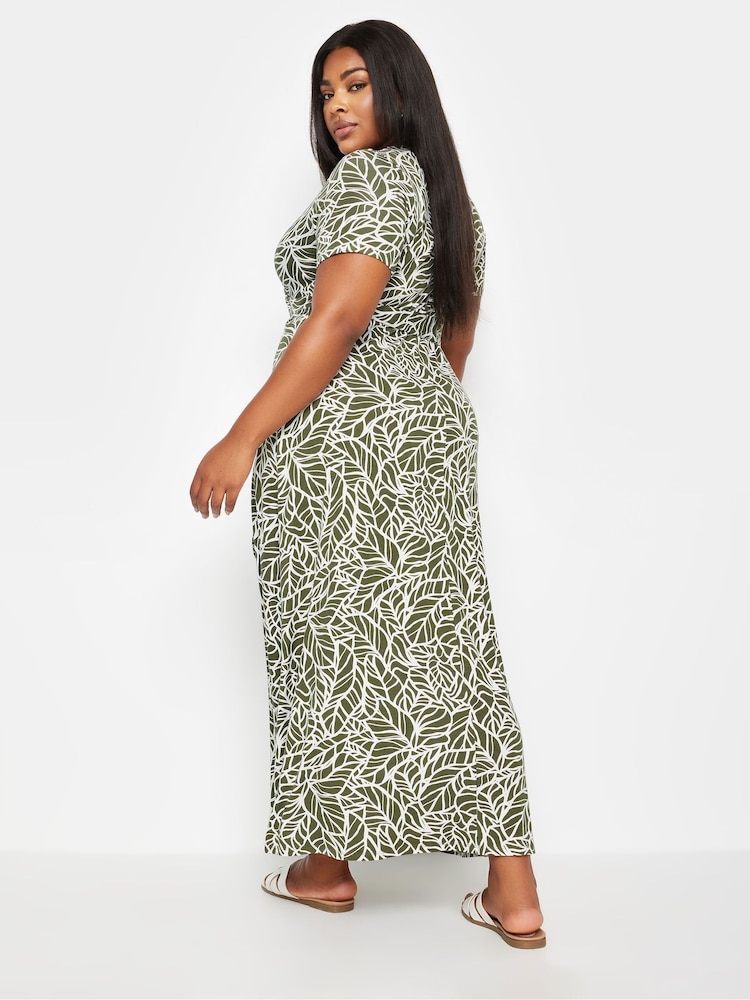 Yours Curve Green Wrap Dress - Image 3 of 6