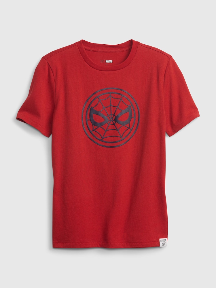 Gap Red Spider-Man Logo Graphic Organic Cotton Short Sleeve T-Shirt (4-13yrs) - Image 1 of 1 Gap Red Spider-Man Logo Graphic Organic Cotton Short Sleeve T-Shirt (4-13yrs) - Image 1 of 1