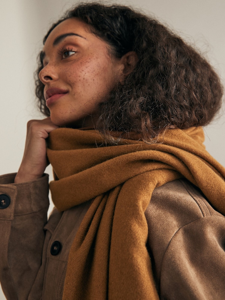 Camel Brown Super Soft Midweight Scarf - Image 3 of 6