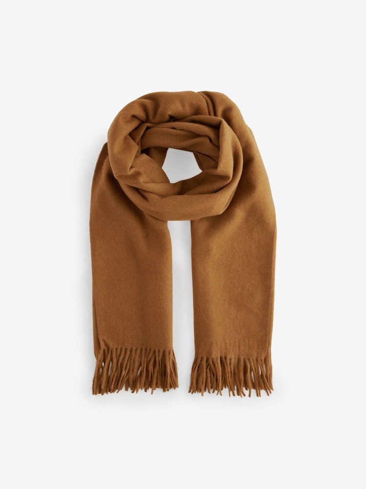 Camel Brown Super Soft Midweight Scarf - Image 4 of 6
