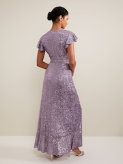Phase Eight Purple Carina Sequin Maxi Dress - Image 2 of 7