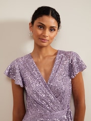Phase Eight Purple Carina Sequin Maxi Dress - Image 4 of 7
