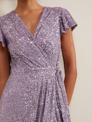 Phase Eight Purple Carina Sequin Maxi Dress - Image 6 of 7