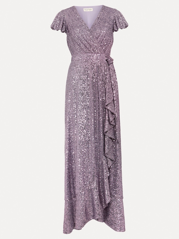 Phase Eight Purple Carina Sequin Maxi Dress - Image 7 of 7