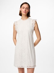 PIECES White Lace Detail Dress - Image 1 of 6