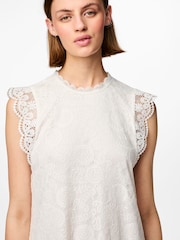PIECES White Lace Detail Dress - Image 2 of 6