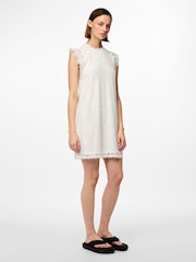 PIECES White Lace Detail Dress - Image 3 of 6