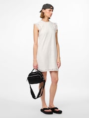 PIECES White Lace Detail Dress - Image 4 of 6