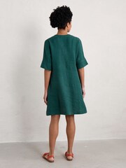 Seasalt Cornwall Blue 100% Linen Draw Kiln Dress - Image 3 of 5