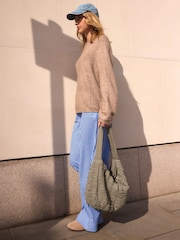 Khaki Green Padded Shoulder Bag - Image 1 of 11