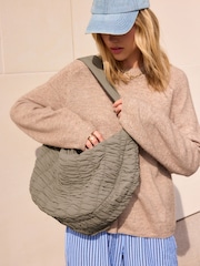 Khaki Green Padded Shoulder Bag - Image 3 of 11