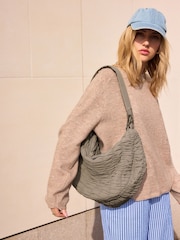 Khaki Green Padded Shoulder Bag - Image 5 of 11
