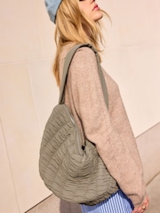 Khaki Green Padded Shoulder Bag - Image 6 of 11