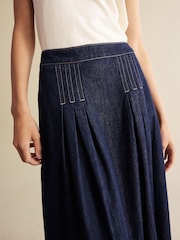 Rinse Wash Pleat Front 100% Cotton Maxi Skirt - Image 5 of 5
