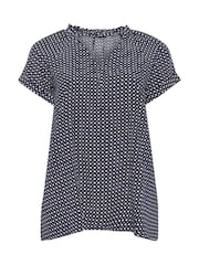 Blau - Evans Curve Dot Print Tie Neck Blouse - Bild 5 von 5