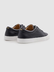 Reiss Dark Navy Luca Tumbled Grained Leather Trainers - Image 4 of 5