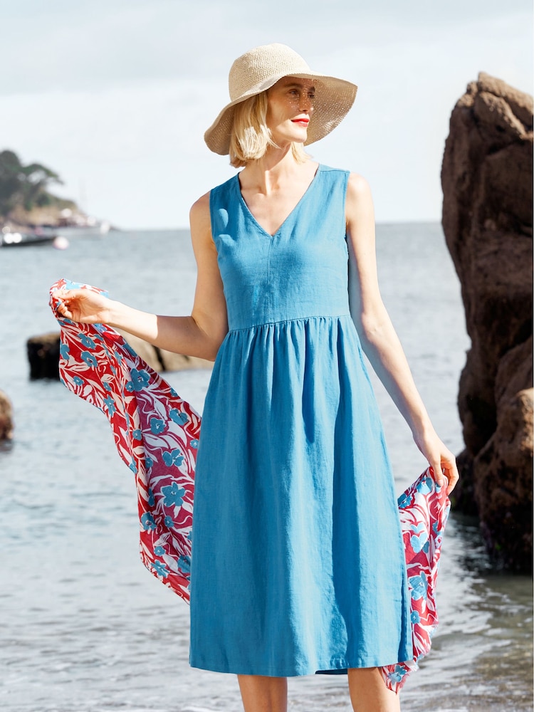 Seasalt Cornwall Blue Lowland Heather Sleeveless Dress - Image 1 of 7
