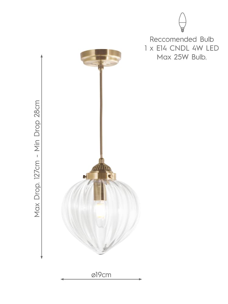Laura Ashley Brass Whitham Pendant 1 Light Ceiling Light - Image 5 of 5
