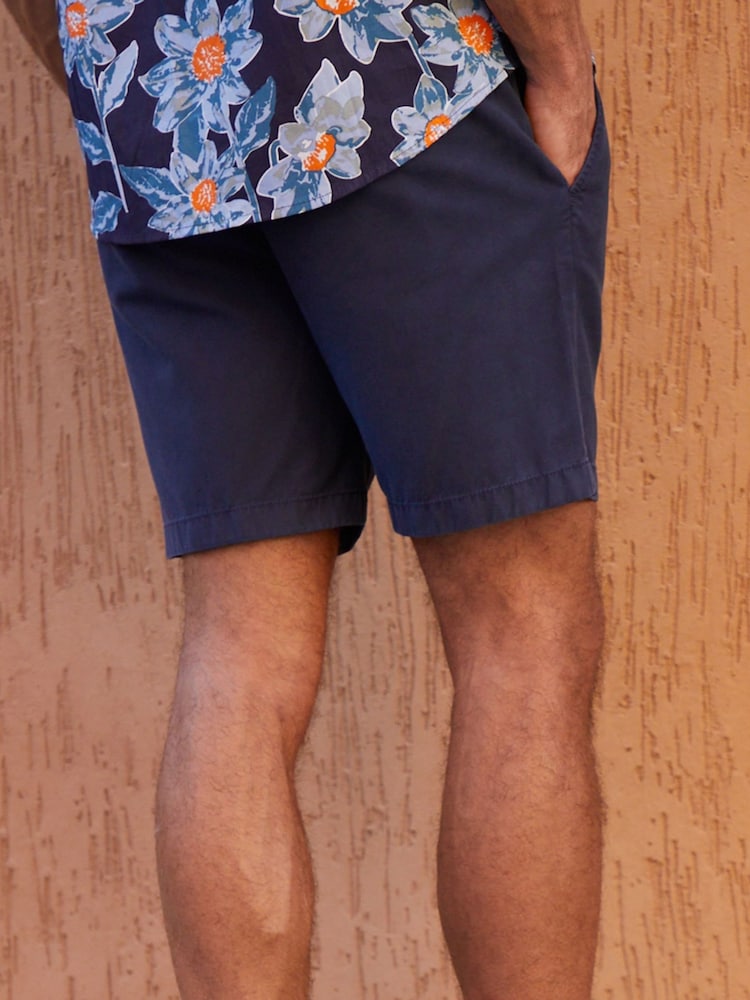 Threadbare Navy Cotton Lyocell Jogger Style Shorts - Image 2 of 5