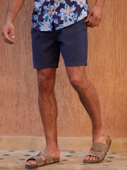 Threadbare Navy Cotton Lyocell Jogger Style Shorts - Image 3 of 5