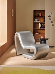 MADE.COM Silver Apollo Faux Leather Wexler Chair - Image 1 of 7