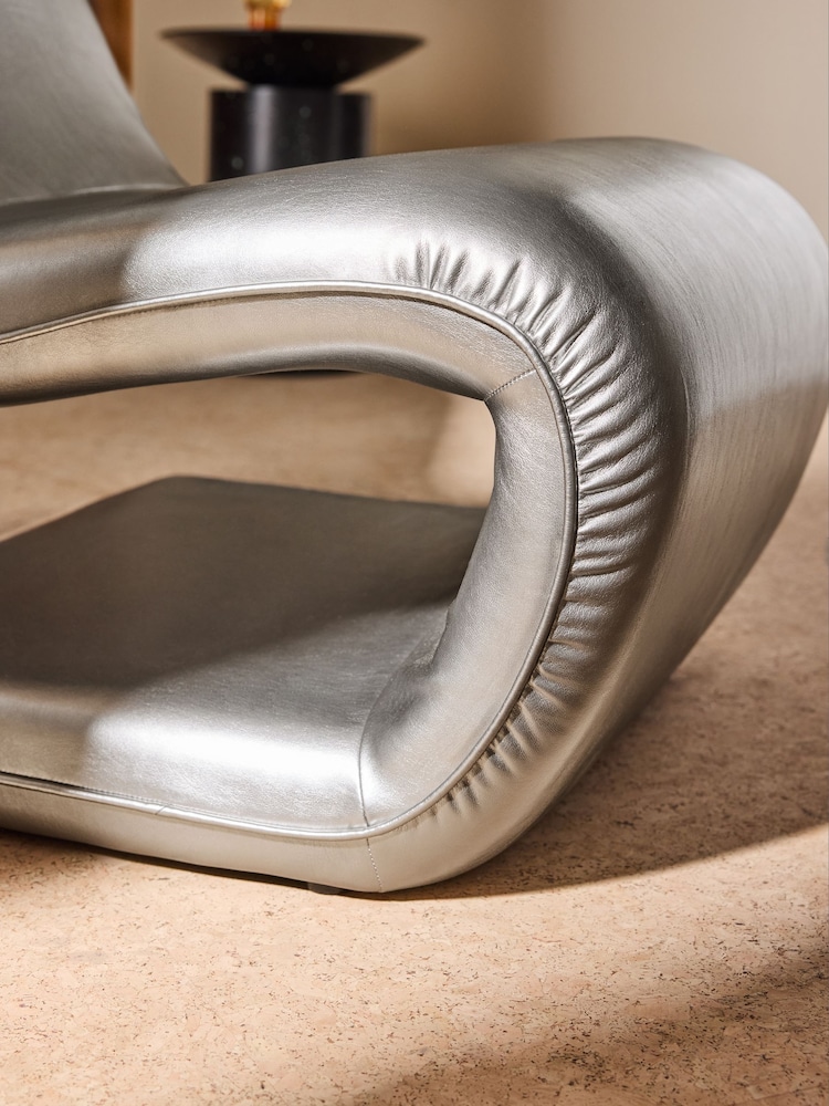 MADE.COM Silver Apollo Faux Leather Wexler Chair - Image 2 of 7