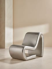 MADE.COM Silver Apollo Faux Leather Wexler Chair - Image 4 of 7