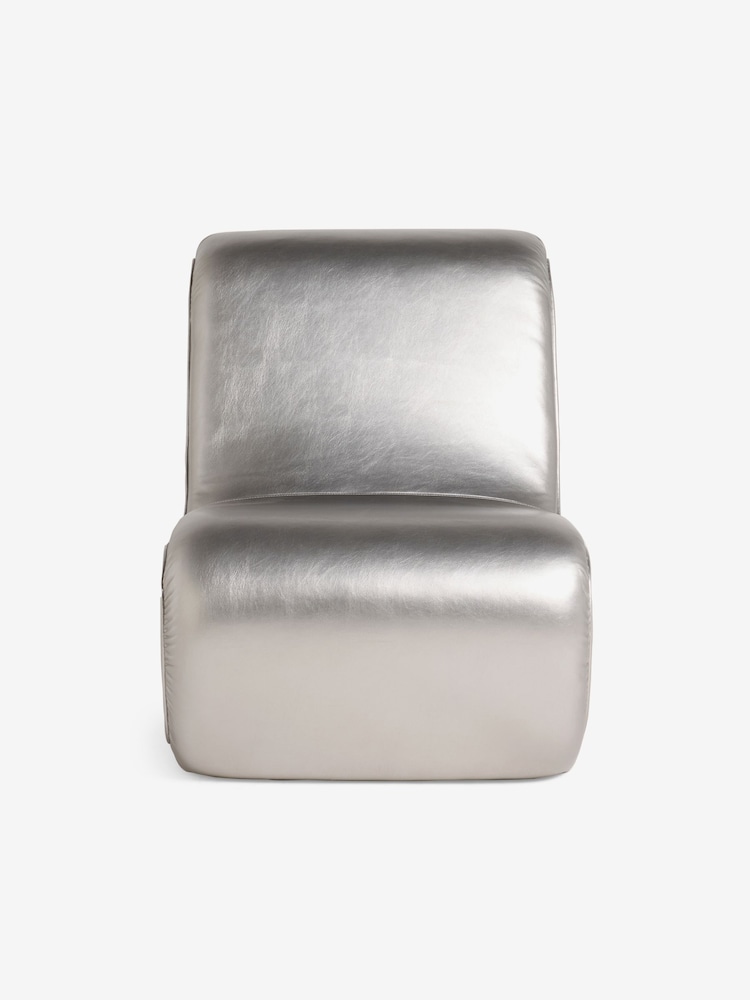 MADE.COM Silver Apollo Faux Leather Wexler Chair - Image 7 of 7