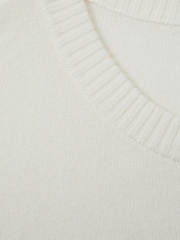 Reiss Cream Annie Wool Blend Crew Neck Jumper with Cashmere - Image 5 of 5
