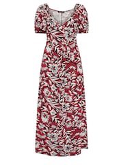 Yours Curve Red Floral Wrap Maxi Dress - Image 5 of 5