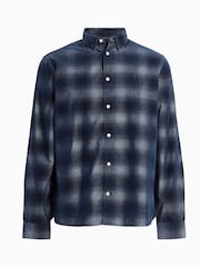 AllSaints Blue Salinas Long Sleeve Shirt - Image 5 of 5