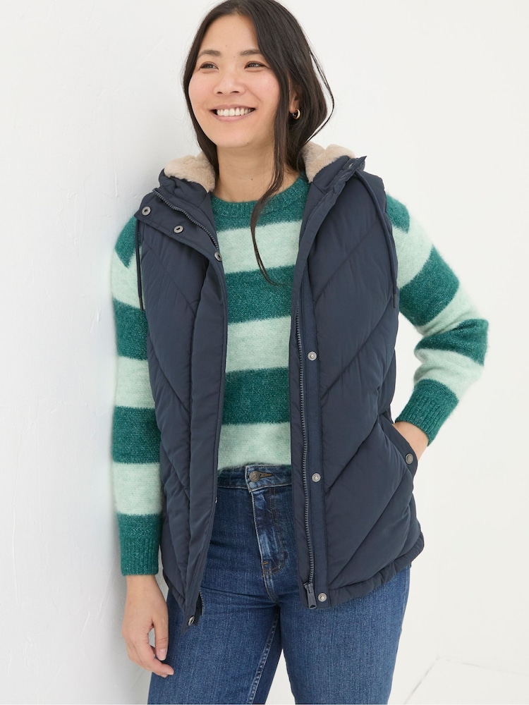 FatFace Gem Navy Puffer Gilet - Image 1 of 5