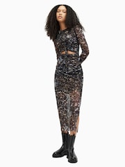 AllSaints Blue Katie Caladesi Dress - Image 3 of 6