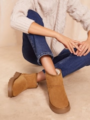 Friends Like These Brown Cosy Faux Suede Fur Lined Ankle Boot - Image 2 of 4