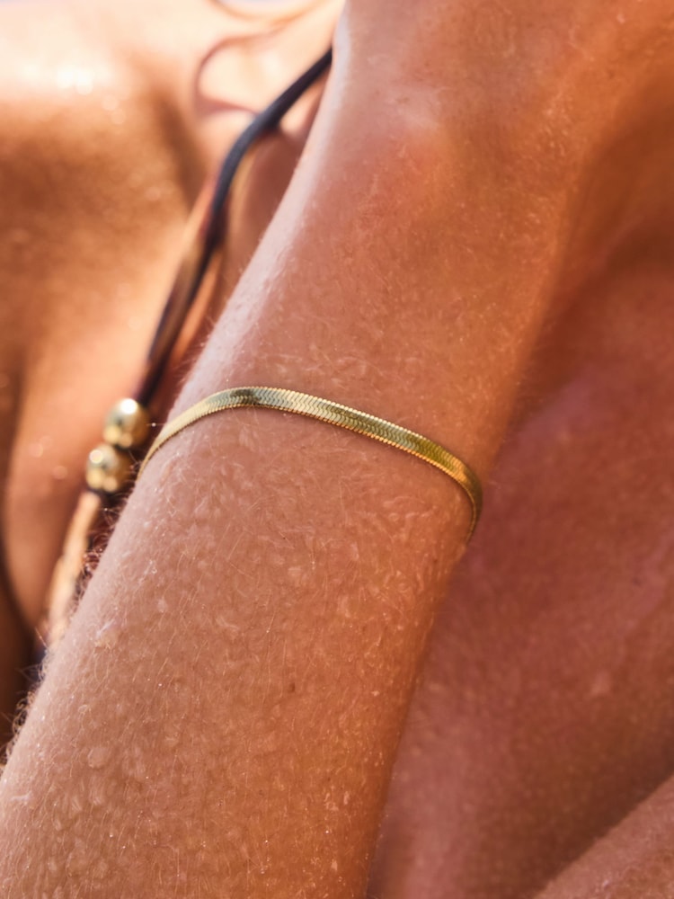 Tonalité d'or - Bracelet en acier inoxydable avec chaîne serpent - Image 3 of 8