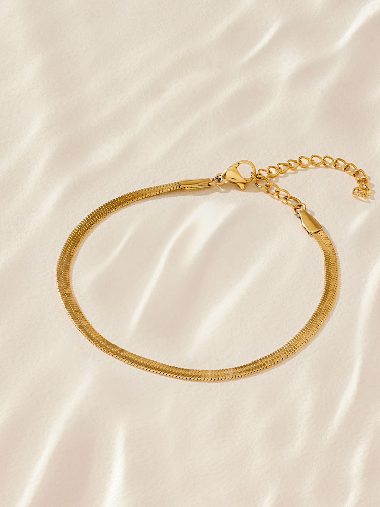 Tonalité d'or - Bracelet en acier inoxydable avec chaîne serpent - Image 6 of 8