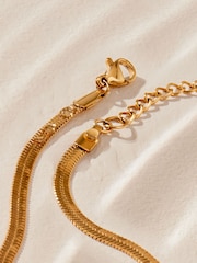Tonalité d'or - Bracelet en acier inoxydable avec chaîne serpent - Image 8 of 8