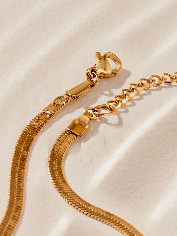 Tonalité d'or - Bracelet en acier inoxydable avec chaîne serpent - Image 8 of 8