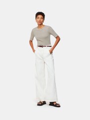 Whistles Blue Slim Stripe T-Shirt - Image 4 of 5