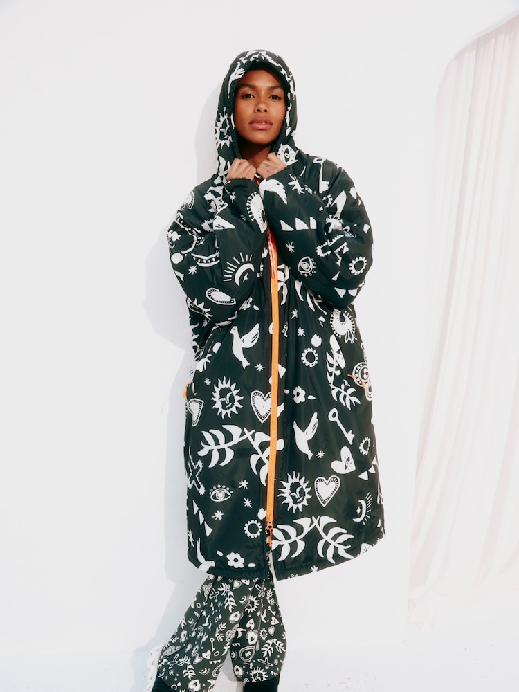 Gris anthracite Hope Imprimé - Never Fully Dressed Changing Robe with Borg Lining Coat - Image 1 de 5