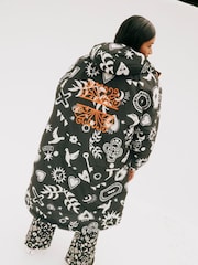 Gris anthracite Hope Imprimé - Never Fully Dressed Changing Robe with Borg Lining Coat - Image 4 de 5