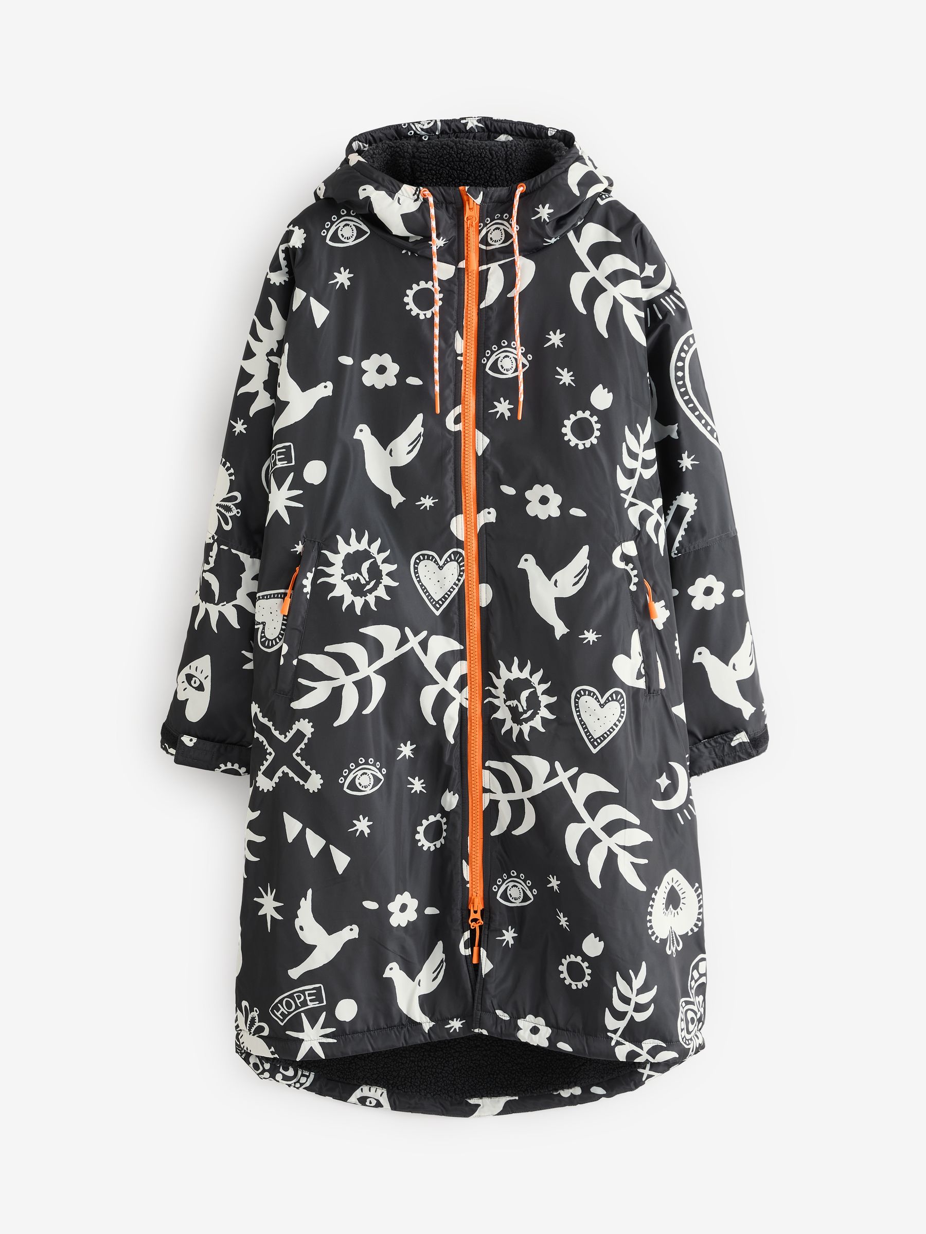 Buy Never Fully Dressed Charcoal Grey Hope Print Changing Robe