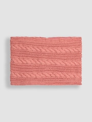 JoJo Maman Bébé Dusky Pink Cable Knitted Neck Cosy Scarf - Image 1 of 4