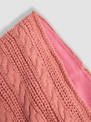 JoJo Maman Bébé Dusky Pink Cable Knitted Neck Cosy Scarf - Image 4 of 4