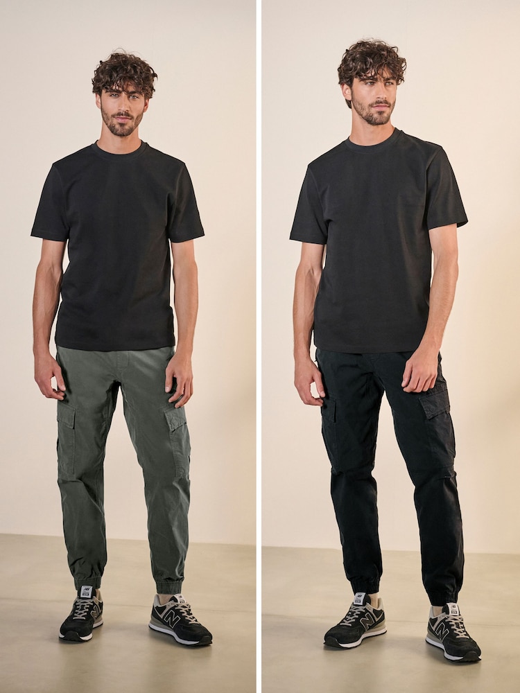 Черный/темно-серые Серый - Зауженный крой - Stretch Utility Cargo Trousers 2 Pack - Изображение 2 из 17 Черный/темно-серые Серый - Зауженный крой - Stretch Utility Cargo Trousers 2 Pack - Изображение 2 из 17