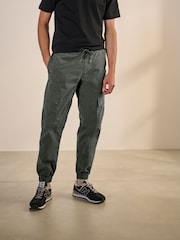 Black/Charcoal Grey Slim Tapered Fit Stretch Utility Cargo Trousers 2 Pack - Image 3 of 17