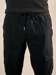 Black/Charcoal Grey Slim Tapered Fit Stretch Utility Cargo Trousers 2 Pack - Image 8 of 17