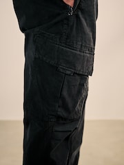 Black/Charcoal Grey Slim Tapered Fit Stretch Utility Cargo Trousers 2 Pack - Image 9 of 17